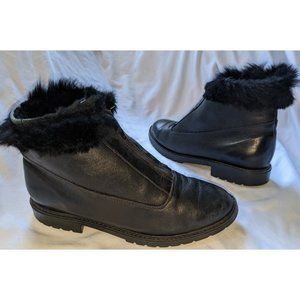 Regence Comfort Ankle Black Boot Womens Size 7 B Fur Trim Canada